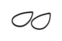 Black Drop Connector, 25 Black Oxidized Brass Drop Connectors (14x22x0.8mm) BS 1135 S167