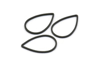 Black Drop Connector, 25 Black Oxidized Brass Drop Connectors (14x22x0.8mm) BS 1135 S167