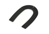 Black Geometric Charm, 6 Oxidized Black Brass U Shaped Pendants With 2 Holes (35x27x0.50mm) E015 S436