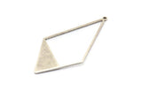 Silver Diamond Charm, 6 Antique Silver Plated Brass Diamond Charms With 1 Loop, Pendants, Findings (56x27.5mm) E017 H0704