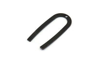 Black Geometric Charm, 24 Oxidized Black Brass U Shaped Pendants With 1 Hole, Charms, Findings (27x13x0.50mm) E019 S553