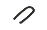 Black Geometric Charm, 24 Oxidized Black Brass U Shaped Pendants With 1 Hole, Charms, Findings (27x13x0.50mm) E019 S553