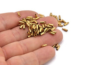 Brass Tassel End Caps, 100 Raw Brass End Cap, Cord Tips, Cord Ends (6x2mm) Cap 7 BS 2198