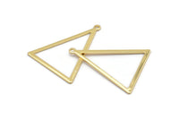 Gold Blank Triangles, 6 Gold Plated Brass Triangles with 1 Loop (39x30x1mm) BS 2351 Q0135