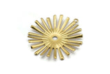 Cabochon Prong Setting, 12 Raw Brass Cabochon Prong Settings With 1 Loop, Connectors, Charms, Findings (28x25mm) D0758