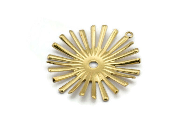 Cabochon Prong Setting, 12 Raw Brass Cabochon Prong Settings With 1 Loop, Connectors, Charms, Findings (28x25mm) D0758