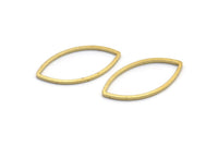 Brass Marquise Ring , 50 Raw Brass Marquise Ring, Connector, Charms (11x22x0.80mm) D0042