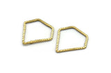 Super Hero Ring, 50 Raw Brass Textured Diamond Findings (15mm) A0575