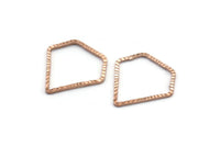 Super Hero Ring, 12 Rose Gold Plated Brass Textured Diamond Findings (15mm) A0575 Q0148