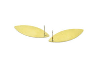Brass Marquise Earring, 8 Raw Brass Marquise Stud Earrings (35x14x0.45mm) B0098 A1308