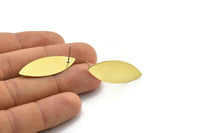 Brass Marquise Earring, 8 Raw Brass Marquise Stud Earrings (35x14x0.45mm) B0098 A1308