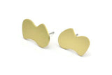 Earring Studs, 8 Raw Brass - Irregular Shaped Stud Earrings - Brass Earrings - Earrings (18x12x0.80mm) A2860