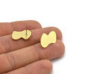 Earring Studs, 8 Raw Brass - Irregular Shaped Stud Earrings - Brass Earrings - Earrings (18x12x0.80mm) A2860