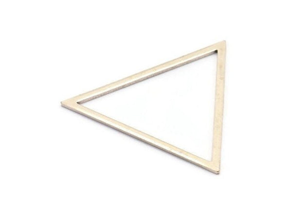 Gümüş Üçgen Charm, 4 Antik Gümüş Kaplama Pirinç Üçgen (39x35x1mm) E079 H0621