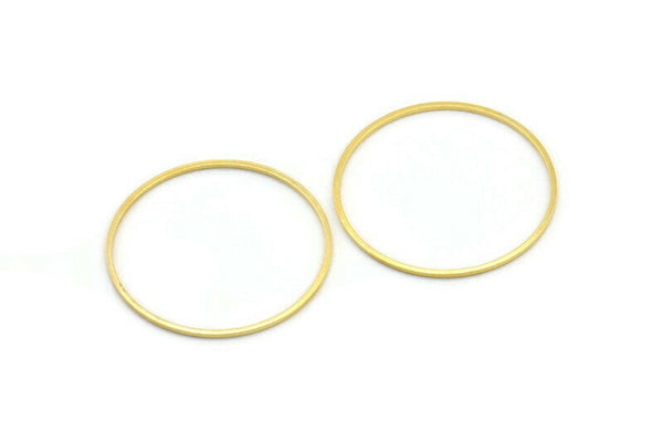 35mm Circle Connector, 12 Gold Tone Brass Circle Connectors (35x1mm) D1495