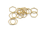 Hexagon Ring Charm, 50 Raw Brass Hexagon Connectors (16x0.80mm) Bs-1165