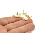 Brass Leaf Earring, 12 Tiny Hammered Raw Brass Leaf Earrings (10x6x0.80mm) M03332 A2874