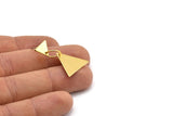 Gold Triangle Earring, 2 Gold Plated Brass Triangle Shaped Stud Earrings (31mm) SY0330