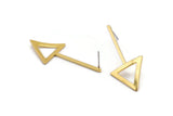 Gold Triangle Earring, 2 Gold Plated Brass Triangle Shaped Stud Earrings (48mm) SY0346