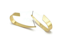 Earring Studs, 2 Gold Plated Brass - Irregular Shape Earrings - Gold Earrings - Earrings (41mm) SY0342