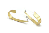 Earring Studs, 2 Gold Plated Brass - Irregular Shape Earrings - Gold Earrings - Earrings (41mm) SY0342