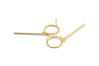 Earring Studs, 2 Gold Plated Brass - Irregular Shape Earrings - Gold Earrings - Earrings (58mm) SY0328