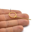 Earring Studs, 2 Gold Plated Brass - Irregular Shape Earrings - Gold Earrings - Earrings (58mm) SY0328
