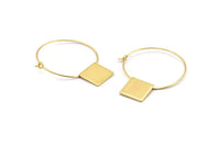 30mm Earring Hoops, 2 Gold Plated Brass Earring Wires (30x0.70mm) SY0336
