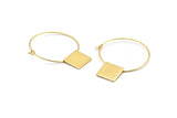 30mm Earring Hoops, 2 Gold Plated Brass Earring Wires (30x0.70mm) SY0336