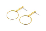Gold Wire Earring, 4 Gold Plated Brass Earring Wires, Stick Stud Earrings (24x0.80 - 20x2mm) SY0326