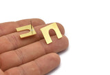 Earring Studs, 8 Raw Brass -  U Shape Earrings - Brass Earrings - Earrings (18x16x0.80mm) A2672