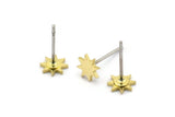 Brass Star Earring, 12 Raw Brass Star Shaped Stud Earrings (6x0.80mm) A2697