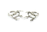 Claw Ring Settings - Antique Silver Plated Brass 4 Claw Ring Blank For Natural Stones V050 H1510