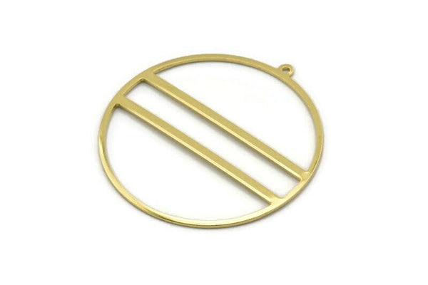 Brass Circle Charm, 8 Raw Brass Circle Charm Earrings With 1 Loop, Pendants, Findings (45x43x1mm) D0724
