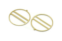 Brass Circle Charm, 8 Raw Brass Circle Charm Earrings With 1 Loop, Pendants, Findings (45x43x1mm) D0724