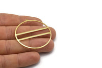 Brass Circle Charm, 8 Raw Brass Circle Charm Earrings With 1 Loop, Pendants, Findings (45x43x1mm) D0724