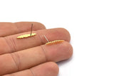 Earring Studs, 12 Raw Brass - Irregular Shaped Stud Earrings - Brass Earrings - Earrings (18x4x0.80mm) A2695