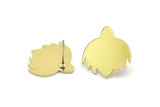 Earring Studs, 8 Raw Brass - Irregular Shaped Stud Earrings - Brass Earrings - Earrings (17x17x0.80mm) A2708