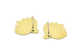 Earring Studs, 8 Raw Brass - Irregular Shaped Stud Earrings - Brass Earrings - Earrings (17x17x0.80mm) A2708