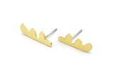Earring Studs, 8 Raw Brass - Irregular Shaped Stud Earrings - Brass Earrings - Earrings (18x6x0.80mm) A2721