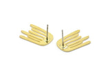 Earring Studs, 8 Raw Brass - Irregular Shaped Stud Earrings - Brass Earrings - Earrings (18x12x0.80mm) A2679