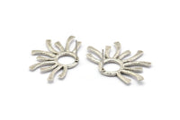 Çivi Küpe, 2 Antik Gümüş Kaplama Pirinç, Gümüş Küpeler, Gümüş Çivi Küpeler (37x24mm) N1503 H1570