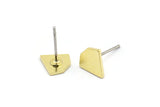 Brass Diamond Earring, 12 Raw Brass Tiny Diamond Shaped Stud Earrings (8x0.80mm) M03315 A2878