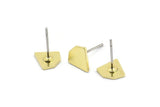 Brass Diamond Earring, 12 Raw Brass Tiny Diamond Shaped Stud Earrings (8x0.80mm) M03315 A2878