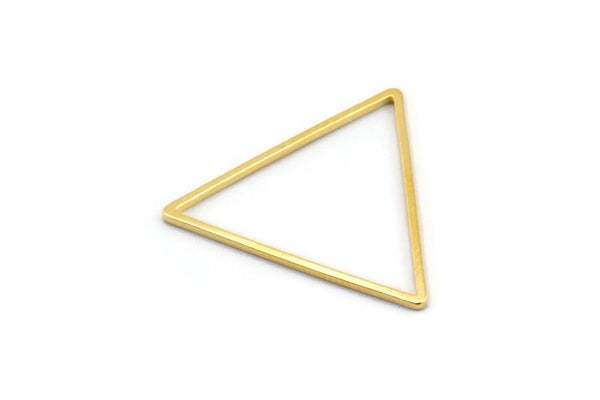 Gold Triangle Charm, 24 Gold Tone Brass Open Triangle Ring Charms (27x1mm) D1472