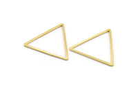 Gold Triangle Charm, 24 Gold Tone Brass Open Triangle Ring Charms (27x1mm) D1472