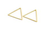 Gold Triangle Charm, 24 Gold Tone Brass Open Triangle Ring Charms (27x1mm) D1472