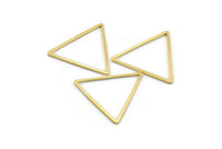 Gold Triangle Charm, 24 Gold Tone Brass Open Triangle Ring Charms (27x1mm) D1472