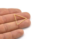 Gold Triangle Charm, 24 Gold Tone Brass Open Triangle Ring Charms (27x1mm) D1472