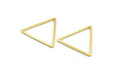 Gold Triangle Charm, 24 Gold Tone Brass Open Triangle Ring Charms (24x1mm) D1471